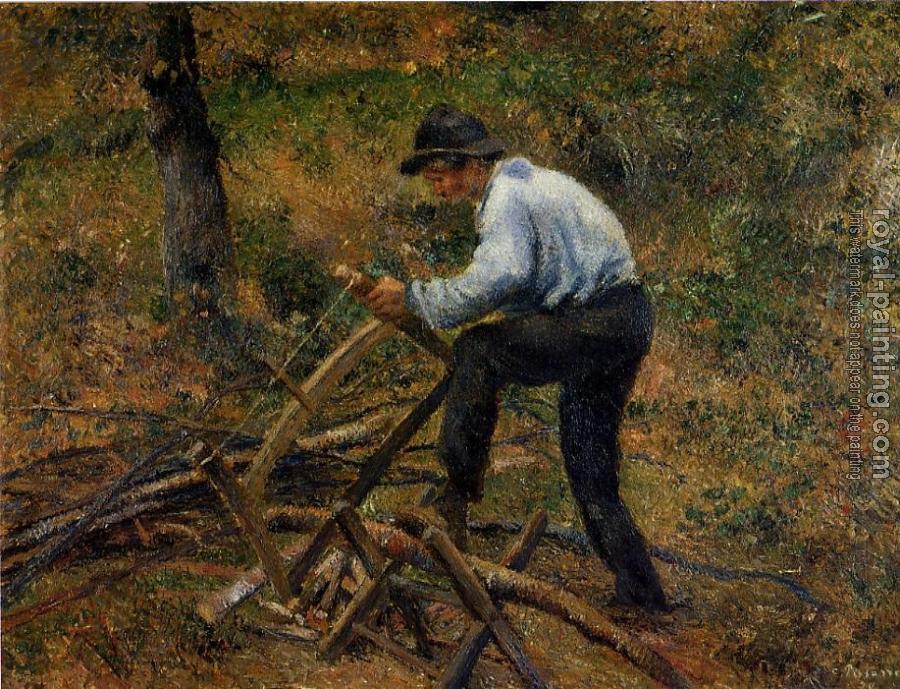 Camille Pissarro : Pere Melon Sawing Wood